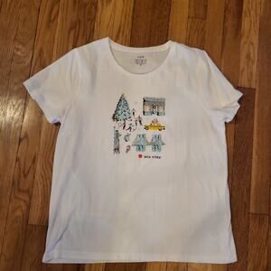 J Crew Factory Collector Tee Christmas New York City Short Sleeve T-Shirt, Sz XL